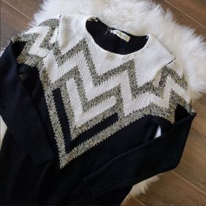 Black white & gold sweater